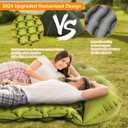 Double Sleeping Pad, Ultralight 4" Extra-Thick Self Inflating Sleeping Mat for 2 Person with Pillow Built-in Foot Pump Portable Camping Mat for Backpacking, Hiking, Traveling, Tent, Camping