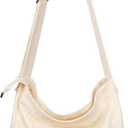 Etercycle Canvas Tote Bag for Women, Large Crossbody Hobo Bag Casual Shoulder Bag Shopping Handbags Messenger Bags (Beige)