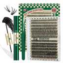 KEYYOU DIY Lash Extension Kit 280pcs Individual Lashes D Curl Eyelash Extension Kit 30D+40D 9-16Mix Lash Clusters with Lash Bond and Seal and Lash Applicator for DIY at Home(KIT-30D40D-0.07D-9-16MIX)