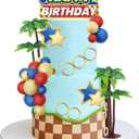 Balls Cake Toppers Blue Orange Birthday Cake Decorations for Baby Shower Birthday Cake Decorating (Hedgehog), 28 Count
