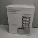 RIZZARI Large Water Dispenser for Dogs: 9L Automatic Stainless Steel Gravity Raised Pet Feeder with Specialized Brush and Triple Filter for Senior Pet Dogs with Neck Pain Garage Living Room (White)