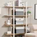 Fabric Clear Window Storage Bins with Lid, Closet Storage Box Linen Closet Baskets with 3 Handles for Organizing Clothing, Jeans, Shelves 15''- 3 Pack (Gray and White)