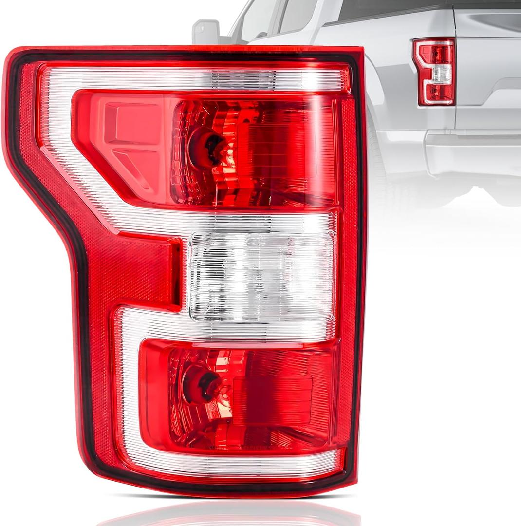 F150 Tail Lights Assembly Compatible With 2018 2019 2020 Ford F150 Left Driver Side Taillight Brake Lamps Bulb and Harness Replace JL3Z13405H