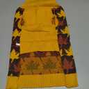 LyssKMK Thanksgiving Day Dog Sweater Yellow Brown Maple Pattern Pet Knitwear Clothes Fall Themed Costume Cold Weather Outfits for Small Middle Large Dogs XL