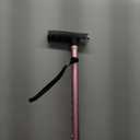 BeneCane Quad Cane Walking Cane with Two Led Lights with Big Base T HandleLightweight Adjustable Walking Stick Four Pronged Sturdy for Men and Women (PINK)