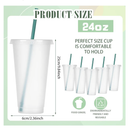 Bokon 15 Sets Tumbler with Straw and Lid Bulk 24 oz Reusable Plastic Cups with Lids and Straws Water Bottle Travel Mug Cup Tumblers Bulk for Cold Hot Drinks Parties Birthdays Adults(Clear)