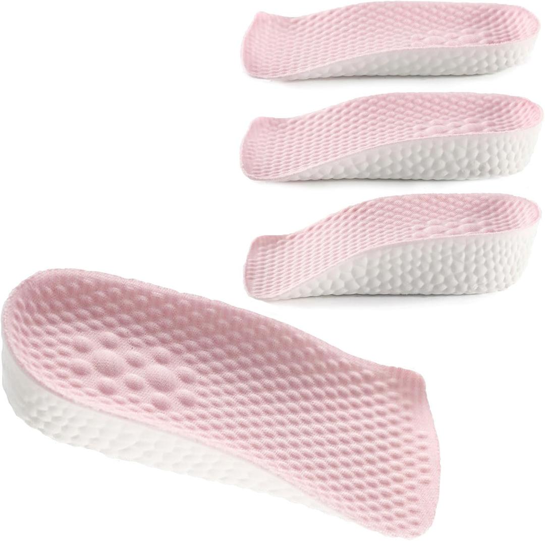Height Increase Insoles for Men and Women, Foot Arch Contour Shoes Lifts for Men Orthopedic Heel Lift Cushion Gel Leg Discrepancy Balancer (Pink,3 Pairs - 1.5cm 2.5cm 3.5cm) (Pink)