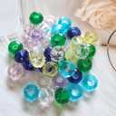 2 x 100PCS Colored Acrylic Crystal Beads Round Crackle Beads Charms for Jewelry Making Bracelets Large Hole Spacer Beads for Hanging Charms DIY Art Christmas Ornament Birthday Gifts (Colour Mixture)