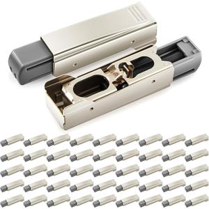 Tandefio 50 Pcs Close Cabinet Door Damper Compatible with Blum Full Overlay Cabinet Door Hinges Straight Arm Cabinet Hinges Damper Close Drawer Adapter Close Hinge Buffer for Furniture Doors Wardrobe