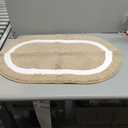 LUMI Oval Bathroom Rug, Absorbent Non Slip Bath Mat, Khaki, 20"x32"
Luxury Oval Shape, Soft Microfiber with Non Slip Backing, Quick Dry, Machine washable for Bathtub, Shower, Sink, Laundry