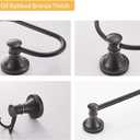 BESy Oil Rubbed Bronze 4 Piece Bathroom Accessories Set (Single Towel Bar, Towel Ring, Toilet Paper Holder, Double Towel Hooks), Wall Mounted Bath Hardware Accessory Fixtures Set