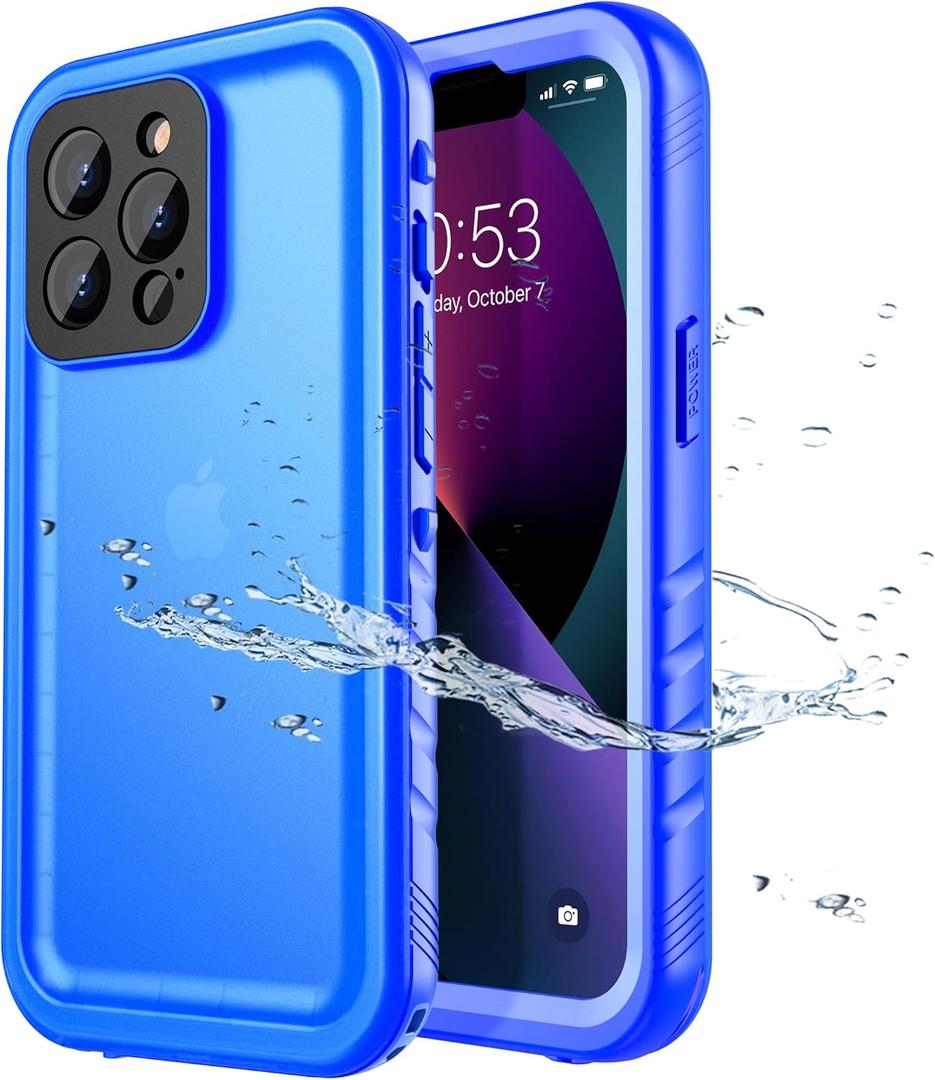 SPORTLINK Compatible with iPhone 13 Pro Waterproof Case - Full Body Shockproof Dustproof Phone Screen Protector Rugged Waterproof Case for iPhone 13 Pro 6.1 Inches Blue