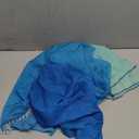 DAZCOS Women's Chiffon Fairy Hooded Cape Elf Sheer Cloak Tulle Bridal Off Shoudler Capelet (Blue)