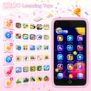 Kids Smart Toy Phone, Dual Camera with Stickers, 3.97" Touchscreen Learning Toy with 210+ Games, 190+ Drawing Activities, 8GB Kids Cell Phone, for Ages 3-12 (Pink )