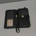 FALAN MULE Wallets for Women Trifold Wristlet Wallets Large Capacity RFID Blocking Ladies Purse Credit Card Holder (AA-Black)