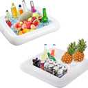 2PCS Inflatable Ice Serving Buffet Bar - BBQ Picnic Pool Party Supplies Buffet Salad Food & Drinks Tray for Party Picnic & Camping (23.6 inches)