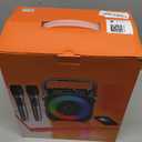 Karaoke Machine, Portable Bluetooth Speaker with 2 Wireless Microphones for Adults & Kids with Lights, Karaoke Microphone with PA System Supports USB/TF/REC/FM/AUX for Home Party Home System Packages (Black)