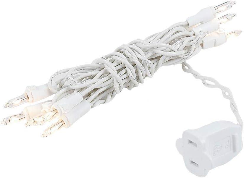 Novelty Lights 5 Feet 10 Bulbs Vintage Short Mini Light String, Clear Bulbs on White Wire, 4-Inch Spacing Fairy Lights, Connectable End-to-End, UL Listed for Indoor/Outdoor