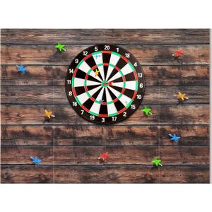 Extended Length Dart Board Wall Protectors for Professional Darts, 47'' x 35'' x 0.5 Thick Dartboard Surround Backing Felt Wall with Removable Adhesive Tabs (Wood Color)