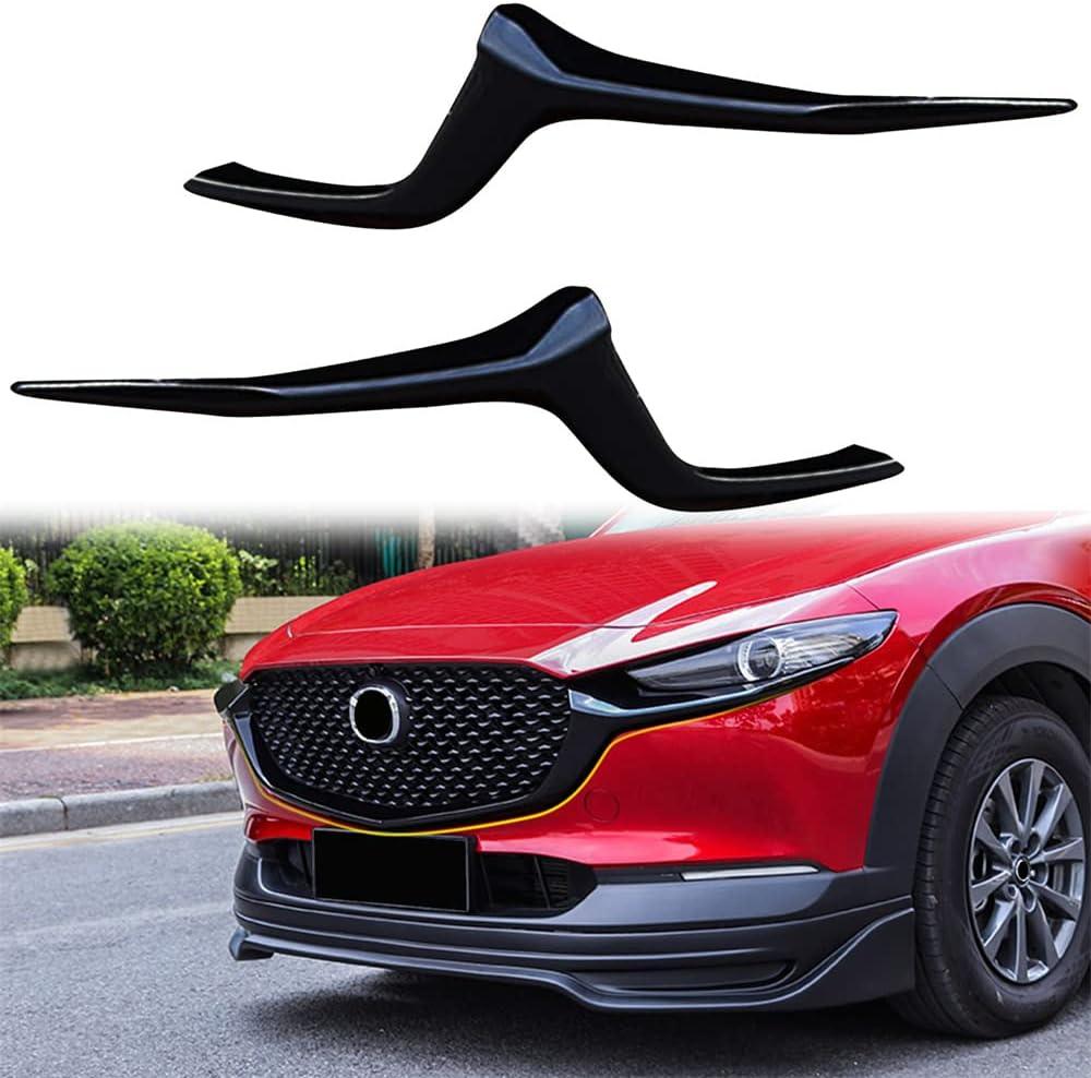 L2R for Mazda CX-30 CX30 2019 2020 2021 2022 2023 2024 Car Accessories Front Console Grill Cover Decor Strip Trim ABS Glossy Black 2pcs