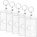 Marspark 5 Pack Keychain Card Holder Plastic Heavy Duty Badge Holder Vertical Clear ID Card Holder with Keyring, Rigid Fuel Card Protector with Thumb Slot Secure Credit Card Protector Case
