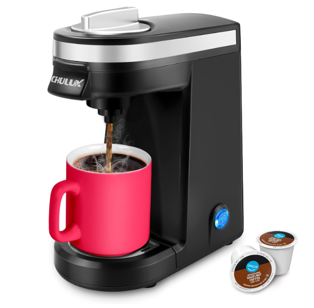 CHULUX Mini Coffee Maker for K Capsule, Single Serve Coffee Maker for One Cup Americano, Lightweight Pod Coffee Machine