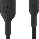Belkin BoostCharge Braided Lightning Cable - 3.3ft/1M - MFi Certified Apple iPhone Charger USB to Lightning Cable - iPhone Cable - iPhone Charger Cord - Apple Phone Charger - Black, 3.3 Feet / 1 Meter