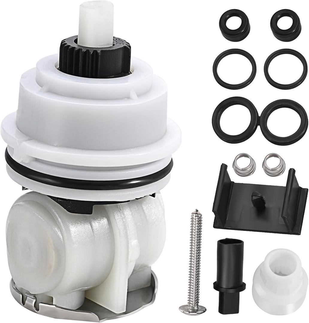 TOVEN-RV RP32104 Shower Cartridge Replacement for Delta Monitor 1700 Series (1998-2005), Dual-Function Pressure Balance Shower Valve Cartridge Assembly, White Cap, Fits MultiChoice Faucets