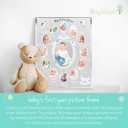 Tiny Ideas Babys My First Year Picture Frame, Monthly Milestone Photo Collage, 12 Month Baby Keepsake, Nursery Wall Decor and Baby Gift, Silver