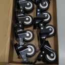 Casters, 2" Caster Wheels，Casters Set of 8 Heavy Duty - ASRINIEY Black Polyurethane Castors, Top Plate Swivel Wheels, 8-Pack Industrial Casters with Brake, Locking Casters for Furniture and Workbench