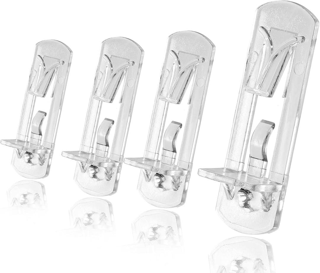 64pcs Locking Shelf Pins  6mm Cabinet Shelf Pegs, Clear Plastic Shelf Clips for 3/4" Thick Board