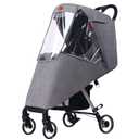 Stroller Rain Cover Universal Pram Buggy Rain Shield Waterproof Stroller Weather Shield Baby Pushchair Cover with Canopy Window (gray)