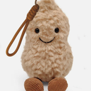 Maomoto Plush Peanut Soft Toy, 5.9‘’ Peanut Plush Doll for Children, Beige Fluffy Stuffed Doll with Feet, Cute Smiling Plush Doll Gift for Birthday and Valentine's Day