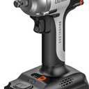 LiTHELi Cordless Impact Wrench, 1/2 Inch Hog Ring Brushless Impact Gun with 12,500 mAh Battery, Variable Speeds Impact Driver for Car Home, Charger not Included