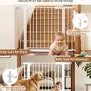 Miumoon 29.5"-40.6" Pressure Mounted Baby Gate for Stairs & Doorways | Dog Gate with 4 Main Rods & 2 Round Banister Adapters for Doorways & Stairs, Auto-Close Walk-Through Child Gate, 30.5" Tall
