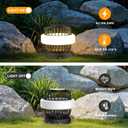 Solar Post Lights with Remote Control, Modern Pillar Light Dusk to Dawn IP54 Waterproof Solar Post Cap Lights with 3200K LED Outdoor Light Fixture for Garden Deck Patio Outside Lighting (Stripe )
