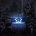 2PCs Butterfly Neon Signs for Wall Decor USB or 3-AA Battery Powered Operated for Girls Bedroom Birthday Gift Party Wedding Butterfly lights for bedroom (Blue)
