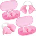 Soulchen 2 Pcs Swimming Nose Plugs Silicone Waterproof Painless Swim Nose Clip with Storage Box for Adults Kids Men Women Beginners (Pink)