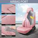 Cute Car Seat Covers,Pink Leather Seat Covers Front Seats,Waterproof Breathable Full Wrapping Edge Car Seat Cushion, Luxury Automotive Seat Protecor