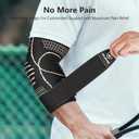 Copper Elbow Brace for Tendonitis and Tennis Elbow, 3D Knit Elbow Compression Sleeve with Adjustable Strap for Arthritis, Golfers, Bursitis, Elbow Pain Relief, Weightlifting, Fit for Men & Women (Black, Medium)