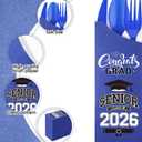 Funnymoom 400 Pcs 2026 Graduation Wrapped Silverware Bags Holder - Disposable Dinnerware Set Includes Plastic Spoons Knives and Forks, Class of 2026 Parties School Congrats Supplies(Dark Blue)