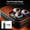 2 x Hoerrye for iPhone 16 Pro / 16 Pro Max Camera Lens Protector - Case-Friendly, Tempered Glass Screen Protector, Anti-Scratch, Space Titanium Military-Grade Drop Protection, Colorful Titanium