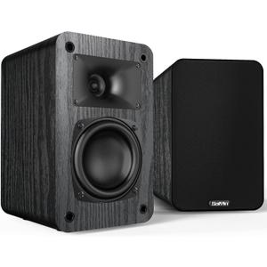 Saiyin Passive Bookshelf Speakers, 2-Way Passive Speakers, 3.5" Woofer & Silk Horn Tweeter, 60Hz Bass for Home/Office/Theater Pair (Needs Amplifier or Receiver to Operate)