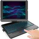 KBCASE Touchpad Keyboard Case for iPad 9th/8th/7th 10.2 inch, Backlit Trackpad Keyboard, 360Rotatable Case with Pencil Holder for iPad 9th/8th/7th Gen (Black)