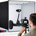 Photo Studio Box, 32x32x32 Inches Portable Foldable Photography Light Box Shooting Tent with Dimmable High CRI95+ LED Lights and 4 Backdrops for Product Photography (80cm)