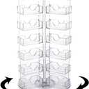 Huwena 36 Pocket Acrylic Rotating Business Card Holder Multiple Spinning Clear Business Card Holder Countertop Greeting Sticker Displa Stand Multi Slot Organizer for Office Home Desk