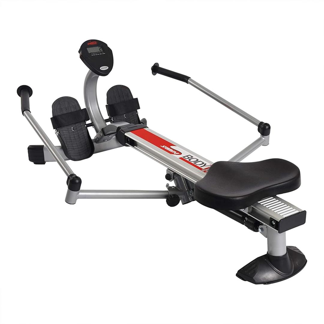 Stamina BodyTrac Glider Hydraulic Rowing Machine with Smart Workout App - Rower Workout Machine with Cylinder Resistance - Up to 250 lbs Weight Capacity