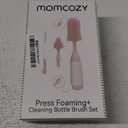 Momcozy Bottle Brush Kit, Innovative Push-Press Design for Better Cleaning - Baby Bottle Cleaner Brush for Baby Bottle, Breast Pumps, Nipples, and More - Can Generate Foam for Better Cleaning, Pink (Press Bubble Style)