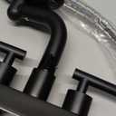 Matte Black Bathroom Sink FaucetModern 3 Hole Bathroom Faucet 2 Handle 4 Inch Centerset with 4 Water Outlet Modes, 360 Swivel Spout & Pop-Up Drain