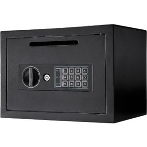 Barska Digital Depository Safe 0.57 Cu. Ft Front-Load Drop Box for Cash, Money & Mail, Multi-User PIN Code Lock, Steel Construction, Anti-Pry Hinges, Backup Keys, Ideal for Business or Office